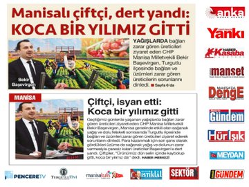 Manisalı Çiftçiler, Dolu ve Sağanak Yağışın Zararını Dile Getiriyor