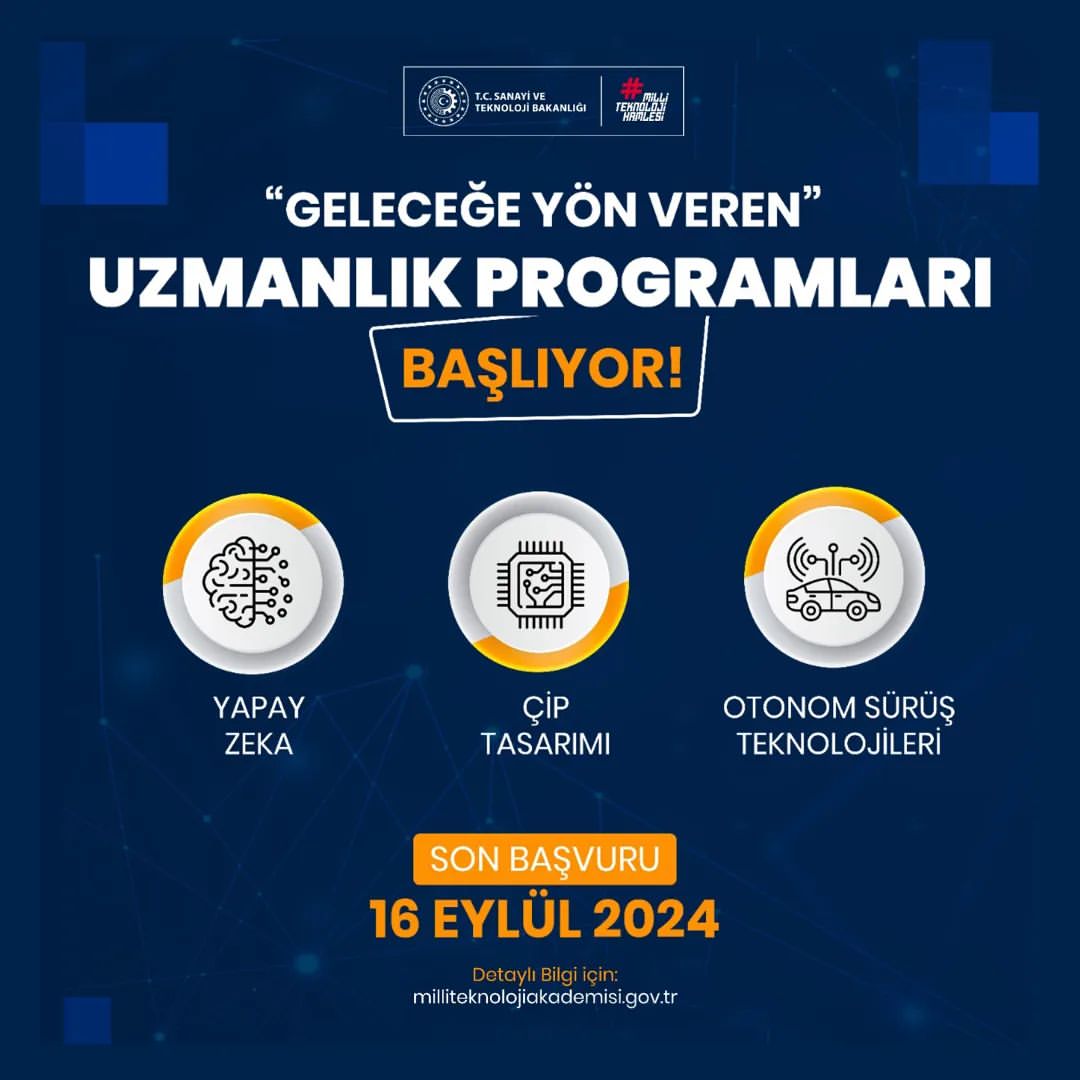 T.C. Sanayi ve Teknoloji Bakanlığı, Yapay Zeka Eğitimleri İle Nitelikli İnsan Kaynağı Yetiştirecek