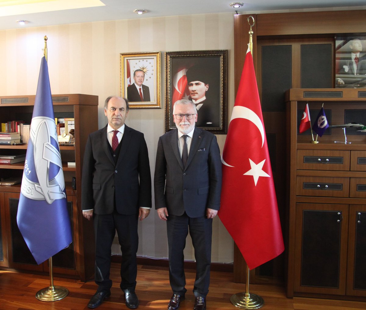 Bolu Abant İzzet Baysal Üniversitesi Rektörü, THK Üniversitesi Rektörü'ne Nezaket Ziyaretinde Bulundu