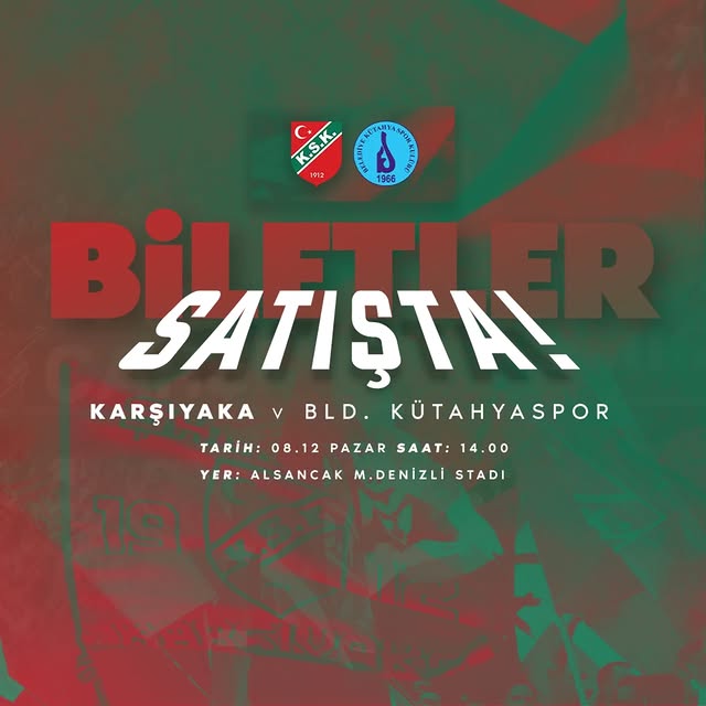 Pazar Günü Karşıyaka Spor Kulübü Belediye Kütahyaspor İle Karşılaşacak