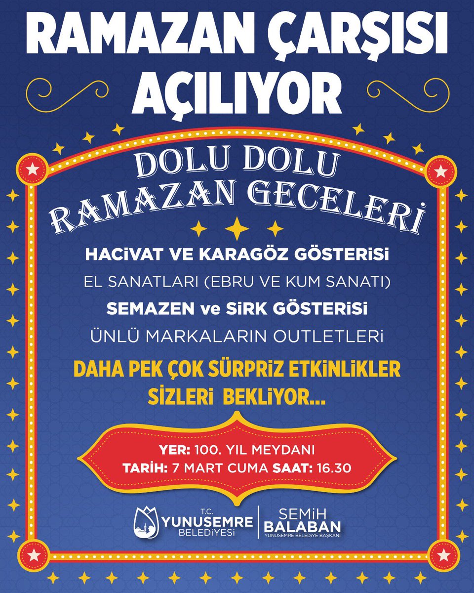 Yunusemre Belediyesi Ramazan Çarşısı Açılıyor