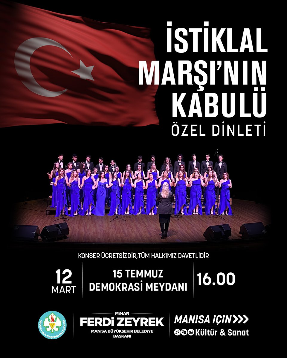 Manisa'da İstiklal Marşı'nın Kabulü Özel Dinleti Düzenleniyor